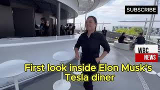 A First Look Inside Elon Musk’s Retro-Futuristic Tesla Diner Opening in LA
