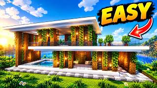 Minecraft: Modern Lake House Tutorial! (Easy & Stylish) 🌅