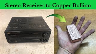 Scrapping an RCA Stereo Receiver for Copper - How Much Copper is Inside? - ASMR Copper Melting