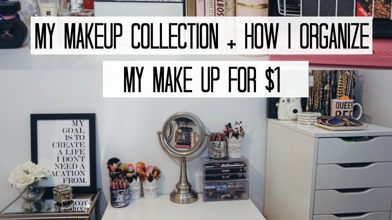 AFFORDABLE MAKEUP ORGANIZING $1 ! + MY MAKEUP COLLECTION