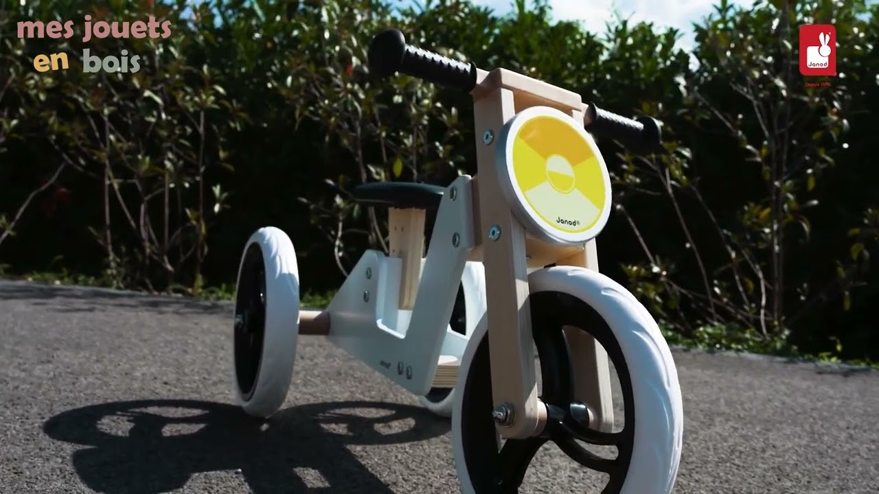 Porteur Tricycle Moto & Jouet à Bascule en Bois Evolutif Janod