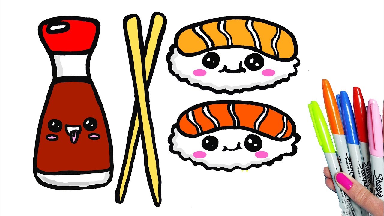 Como Dibujar Un Sushi Kawaii Dibujos Para Colorear