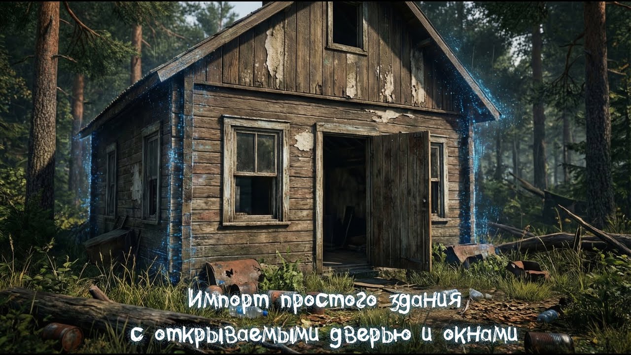 Импорт простого здания с открываемыми дверью и окнами ч.2
