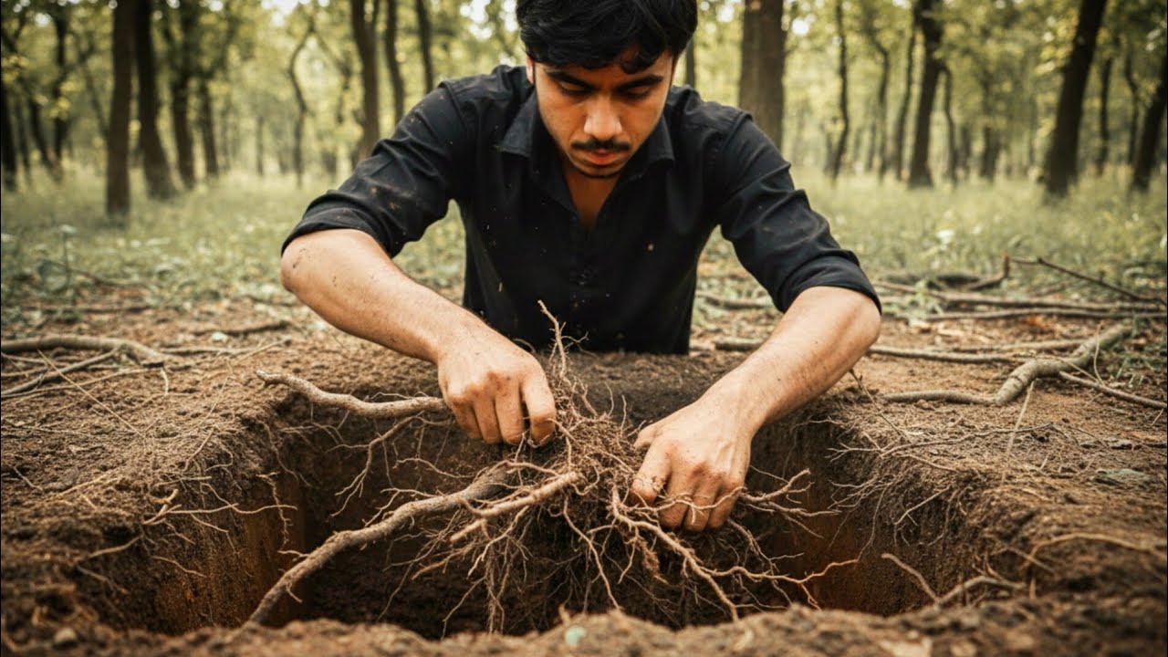 Building a house in the forest (ASMR) - This man built a mini house inside a tree trunk by himself