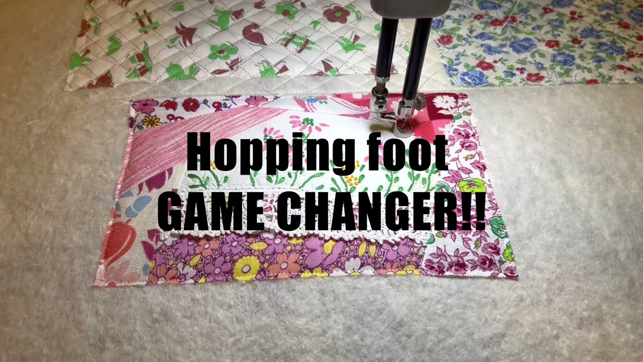 Quilting a pincushion top (using 2 different hopping feet) YouTube