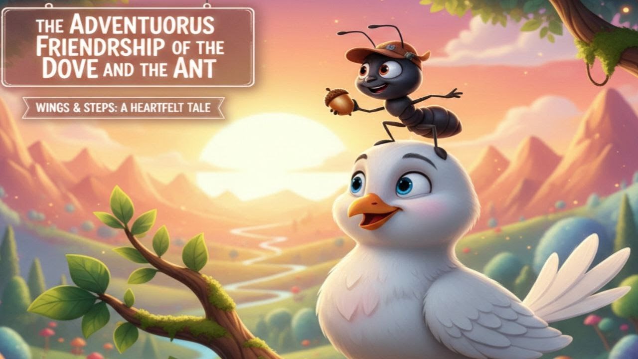 The Adventurous Friendship of the Dove and the Ant | AI Cartoon Story for Kids