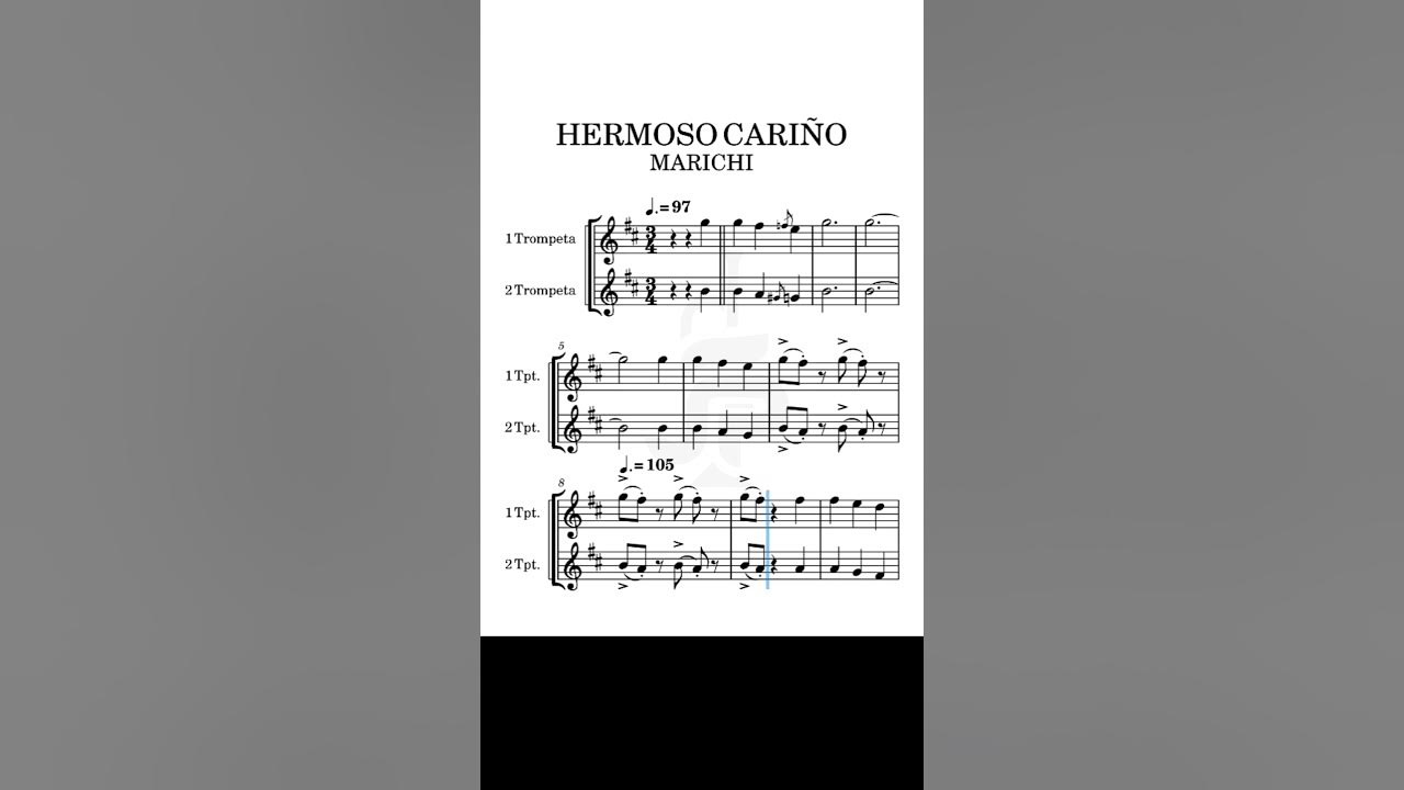 HERMOSO CARIÑO - VICENTE FERNÁNDEZ. #fyp #musica #partitura #trompeta