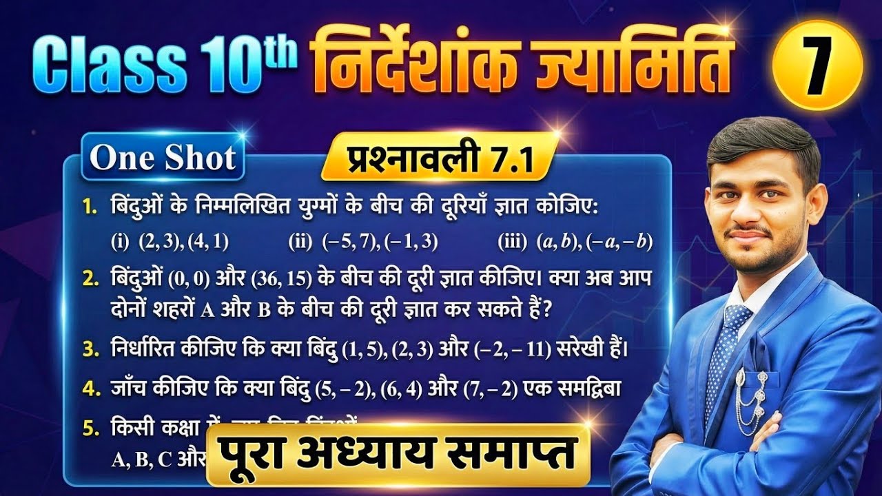 NCERT Class 10 Maths Exercise 7.1 | निर्देशांक ज्यामिति | NCERT Full Solution | Hindi Medium