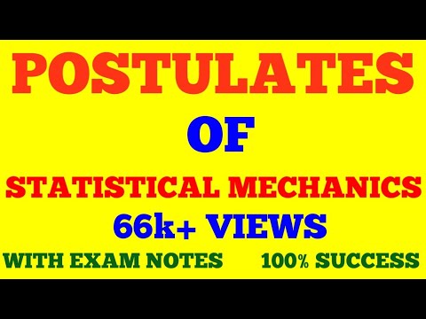 Postulates Of Statistical Mechanics With Exam Notes Youtube