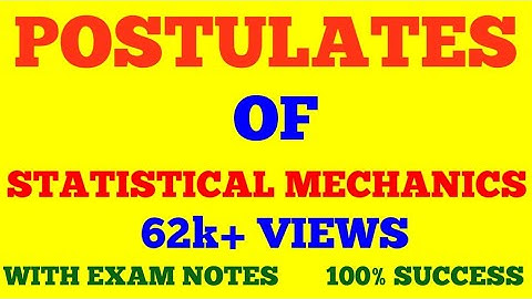 POSTULATES OF STATISTICAL MECHANICS || WITH EXAM NOTES ||
