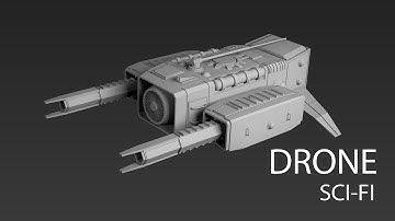 Modeling sci fi drone 3ds max tutorial final part