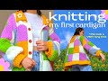 i knitted my first cardigan 🧶✨ | patchwork process + knitting as a beginner
