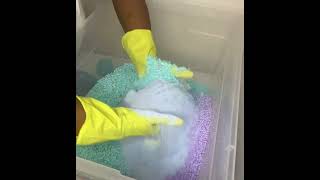 ASMR LAUNDRY POWDER PLAY with GAIN ARIEL ROMA FOCA and SCENT BEADS