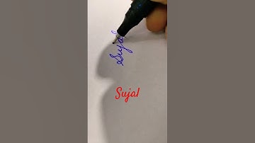 Writing Sujal in cursive #cursive #calligraphy #shorts
