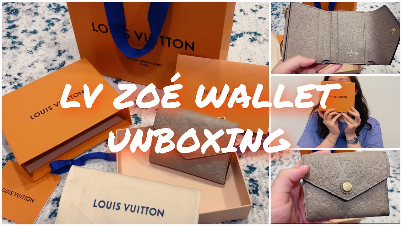 LV Zoe Wallet Monogram Empreinte Leather Tourterelle Compact
