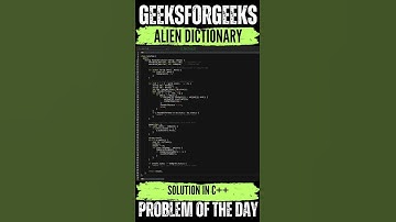 Alien Dictionary | GeeksForGeeks POTD💚🖤 | Solution👆🏻🔗 #coding #gfg #potd #geeksforgeeks #shorts