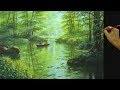 Acrylic Landscape Painting Tutorial | Boating on Still River