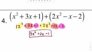 4-2B Adding and Subtracting Polynomial Expressions Extra Practice