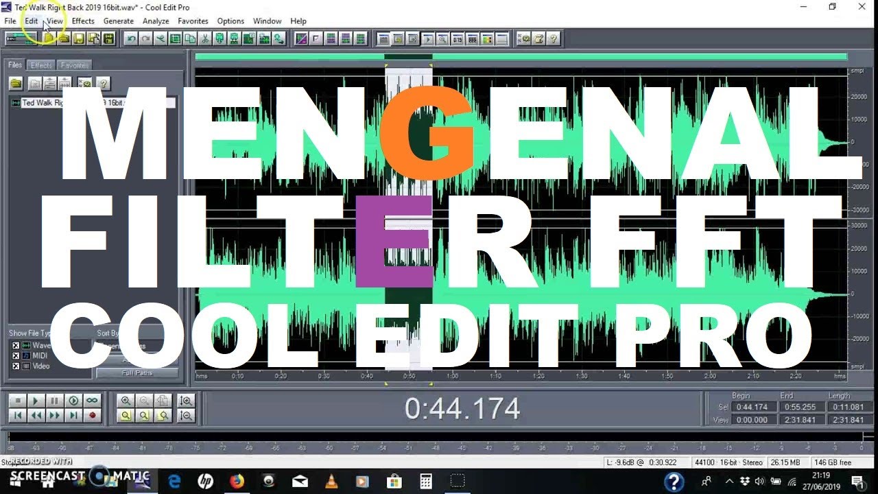Editing Net Filter MENGENAL FILTER FFT - COOL EDIT PRO - #editing #mixing #tutorial # ...