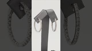 Lot 107: 10k Gold 2.00 ctw Diamond Inside Out Hoop Earrings