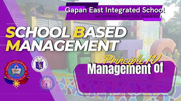 SBM Principle 4 (Management of Resources) - Gapan East Integrated School