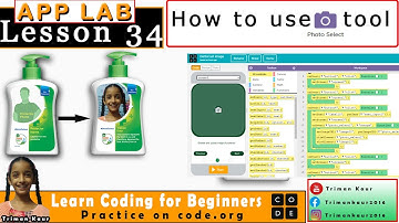 How to use Photo select tool in Code.org in App Lab | APP LAB Lesson 34