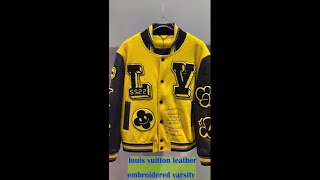 Louis Vuitton Leather Embroidered Varsity Jacke