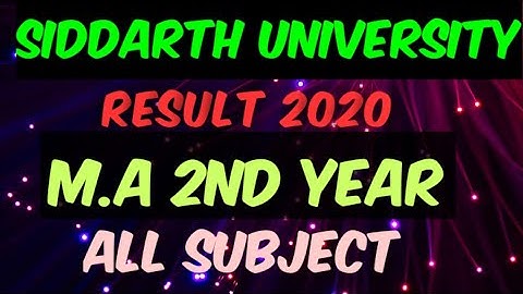 ma 2nd year result 2020 kaise dekhe Siddharth University।। #m_a_result_2020_suksn