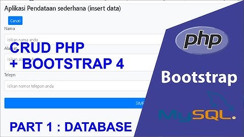 CRUD PHP 7 + BOOTSTRAP 4 PART1