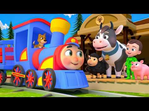 Who is on the Train? Learn Farm Animal Sounds! | Funny Nursery Rhymes