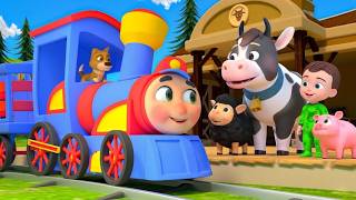 Who is on the Train? Learn Farm Animal Sounds! | Funny Nursery Rhymes