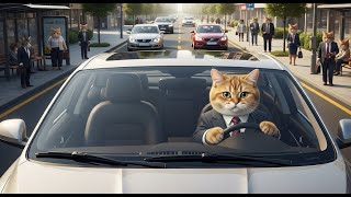 Cat Driving a Car — Created in Seconds with AI!