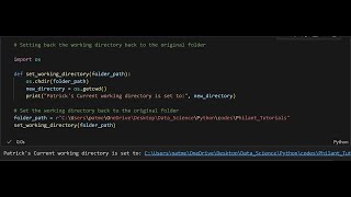 How to set up a working directory using Python.