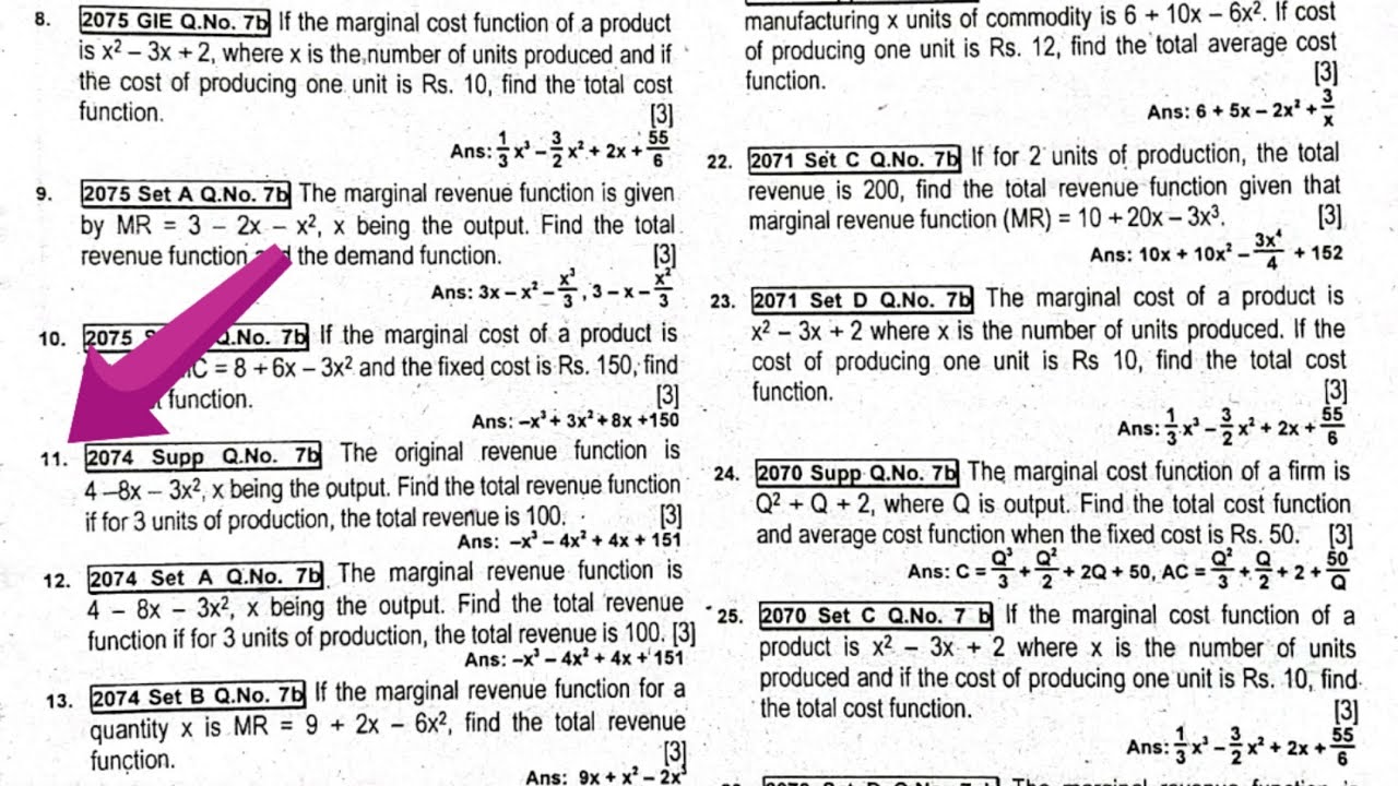 Marginal Analysis | Definite Integral and it's Application | Class 12 ...