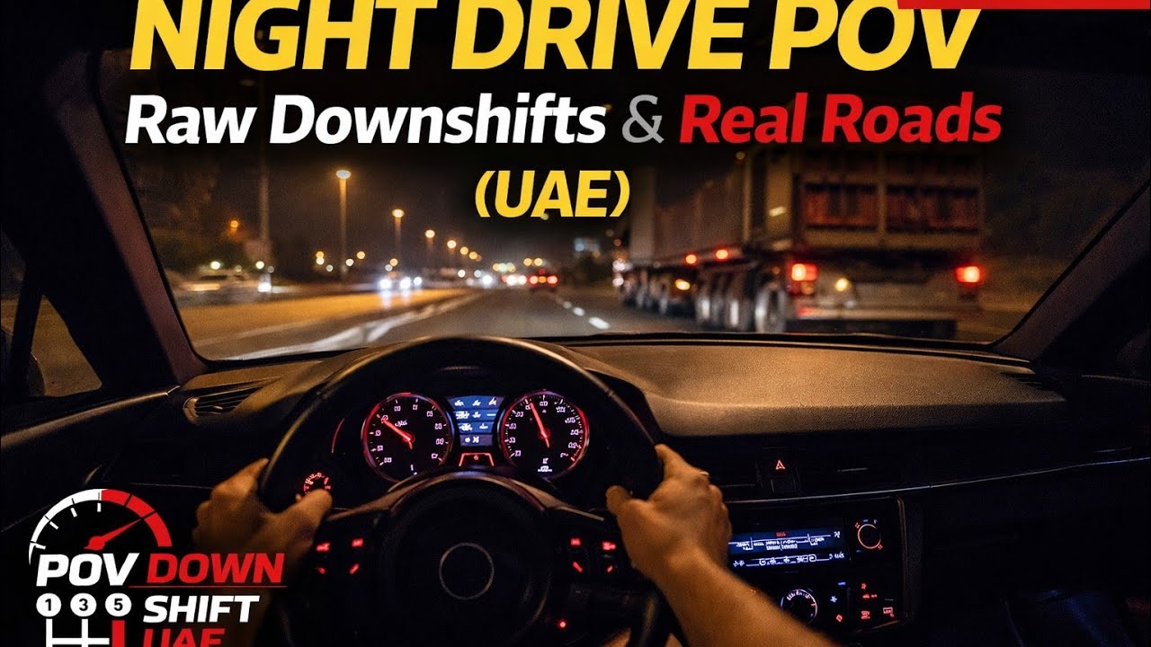Night Drive Passenger POV | Raw Downshifts & BOV sound (UAE) WRX STI