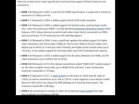 What are the different kinds of HDMI Cables/Inputs?