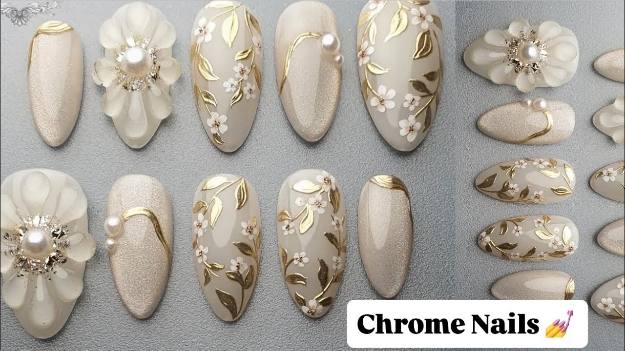 How to do 3d chrome nails at home || 