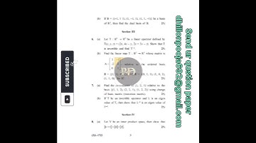 KUK BA 6th sem Mathemarics Linear Algebra previous year question paper examination 2021