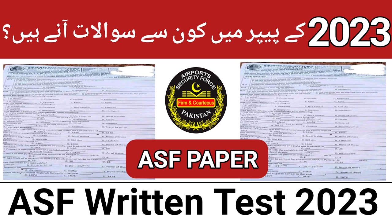 Asf Test Sample ASF Written Test 2023| ASF Written Test Preparation|ASF Written Test ...