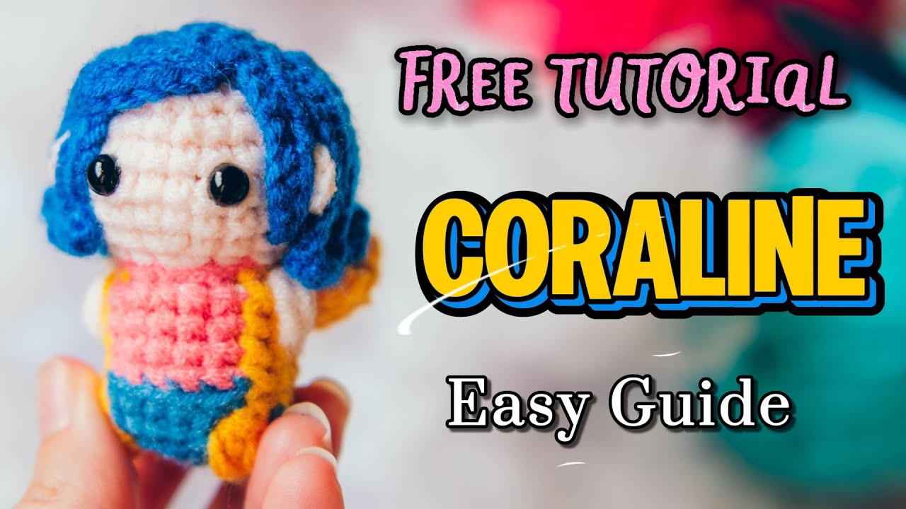 CORALINE Mini Plushie?! ✨| FREE Tutorial
