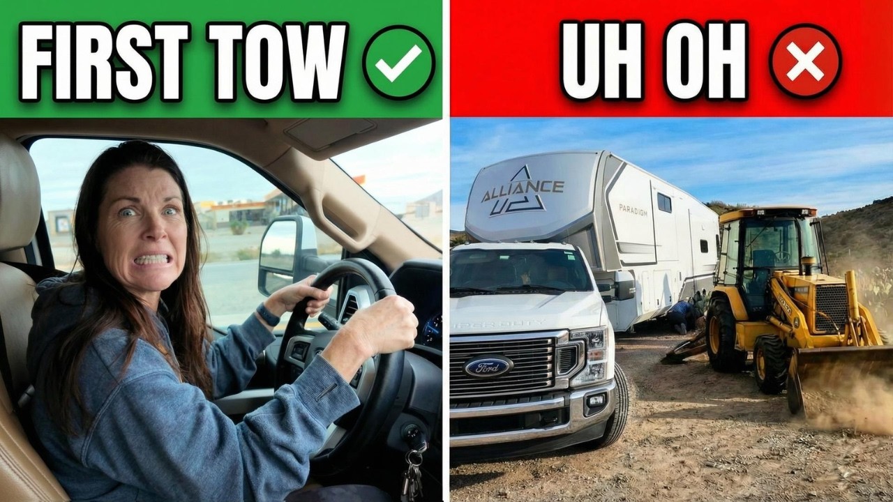 Her First Time Towing Our 5th Wheel… Then We Got STUCK