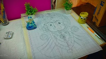 🥰Draw With Me - Lord Jagannath Drawing, How to Draw Jagannath, Outline Tutorial 🔱