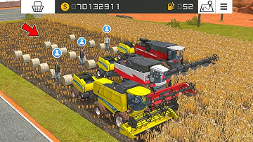 Making Role Bales With Harvester? In Fs18 | Fs18, 3 Player Gameplay | Timelapse