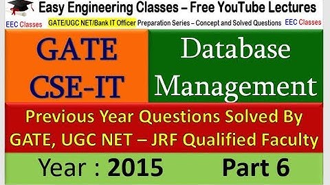 DBMS GATE 2015 Solved Question Part 6 - Problem on Group BY, SQL Queries