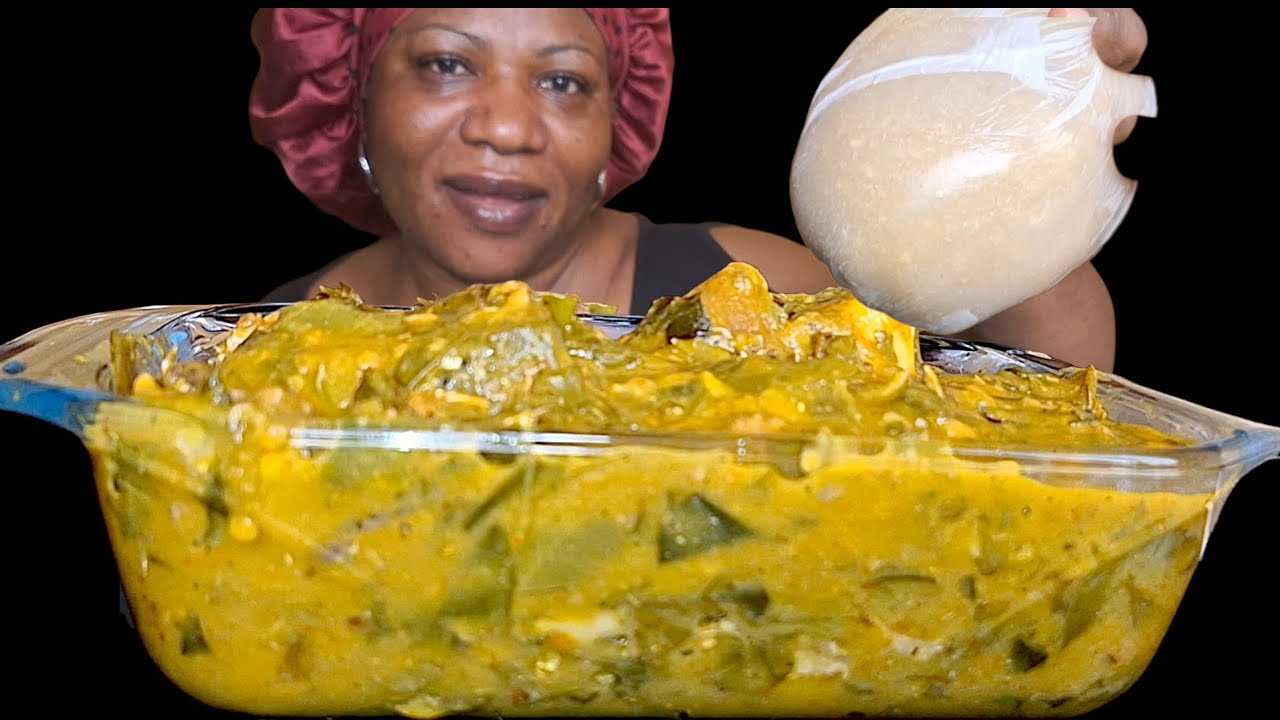 African food mukbang fufu with oha soup mukbang 