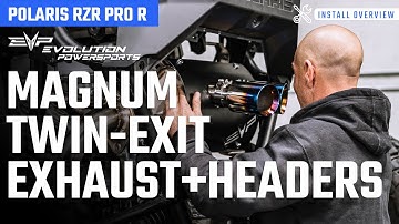 Stock RZR Pro R Exhaust VS EVO Powersports Magnum XR SeriesTwin-Exit Exhaust + Headers!  Sound Test!