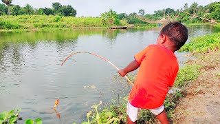 really amazing hook fishing video 2021little boy hunting fish by hook in beautiful nature??