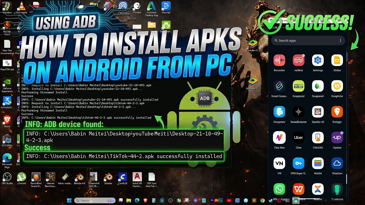How to Install APK on Android Phone from PC Using ADB - YouTube