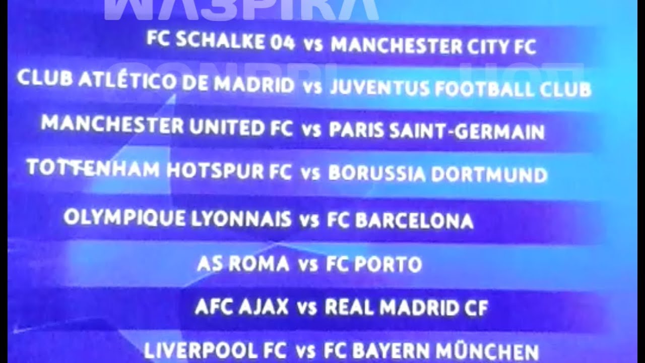 Жеребьёвка  1/8  финала  Лиги чемпионов. РЕАЛ МАДРИД  -АЯКС,ЛИВЕРПУЛЬ-БАВАРИЯ,АТЛЕТИКО М-ЮВЕНТУС.