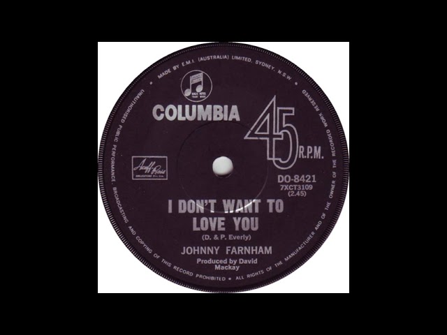 John Farnham - I Don't Want To Love You